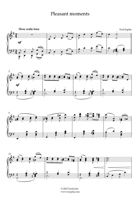 Pleasant Moments (Joplin) - Partition Piano