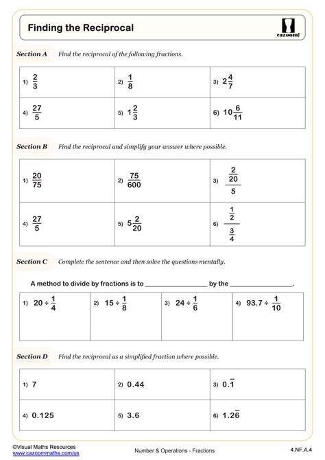 Reciprocal Math Fractions