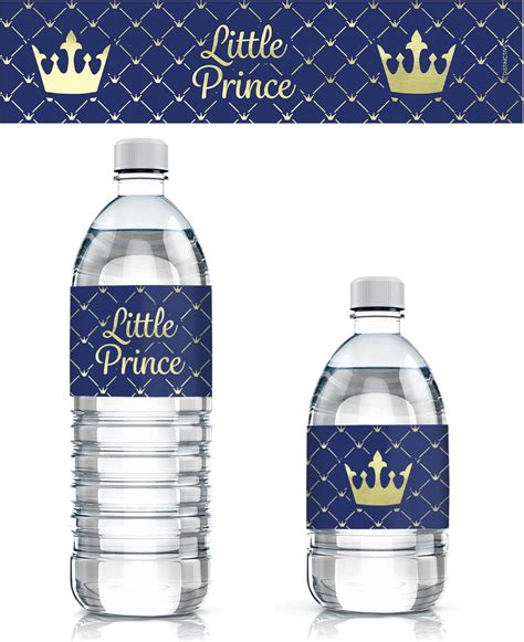 Buy Royal Prince Baby Shower Water Bottle Labels - Shiny Foil - 24 ...