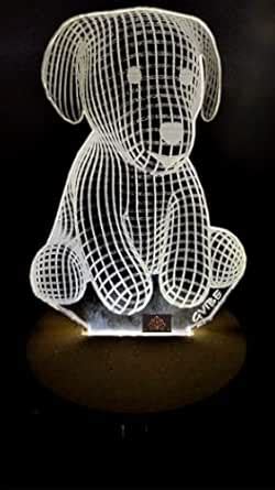 Buy GVIBE Teddy 3D Illusion Personalized LED Table Lamp for Couples ...