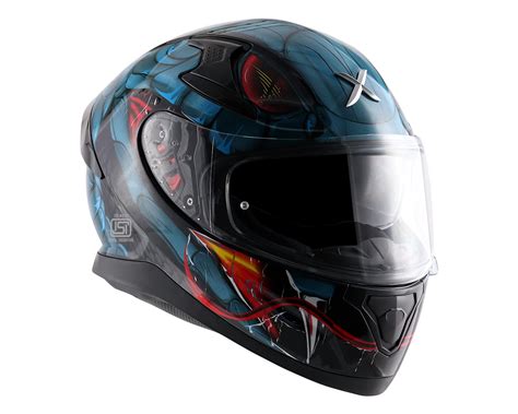 Axor Apex Venomous Black Blue Helmet-L : Amazon.in: Car & Motorbike