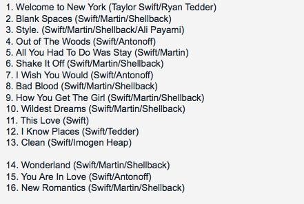 Alleged Tracklist of Taylor Swift's 1989 Album Leaks Online ...