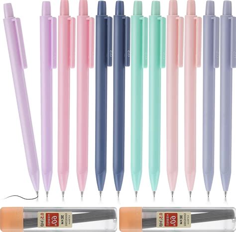 Amazon.com : Bewudy 12PCS Pastel Mechanical Pencil with 120PCS HB Lead ...