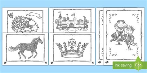 Castles and Knights Mindfulness Colouring Pages - Twinkl