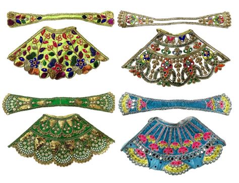 Buy (for 7 Inch Murti) HKS Colorful Embroidery Lehenga Patka Set for ...