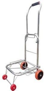 Zeyu Foldable Stainless Steel 4 Wheels Luggage Cart Trolley (Silver ...