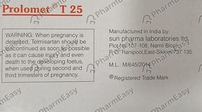 Prolomet T 25mg Strip Of 10 Tablets: Uses, Side Effects, Price & Dosage ...