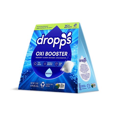 Dropps Laundry Oxi Booster Detergent Pods, Whitening and Brightening, Color Safe, Biobased, HE ...