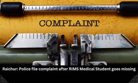 RIMS PG Medico goes missing, complaint filed