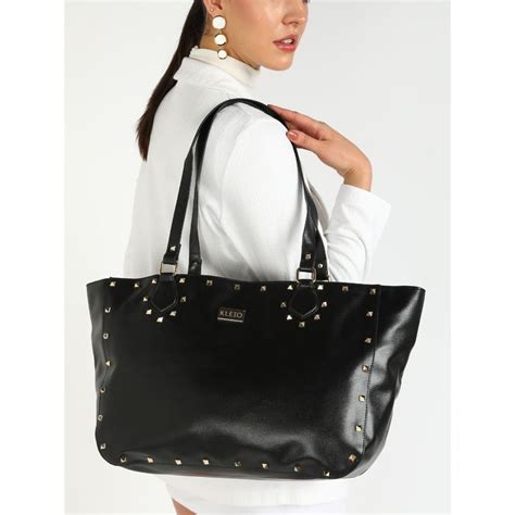 Buy KLEIO Gold Studded Tote Shoulder Hand Bag For Women or Girls Online