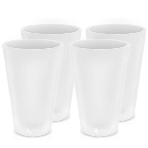 Frosty White : Silicone Pint Glasses, Patented Unbreakable Pint Glass ...