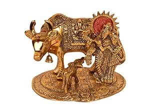 Buy SHRI Kishan Handicraft Kamdhenu Cow with Calf Metal Statue ...