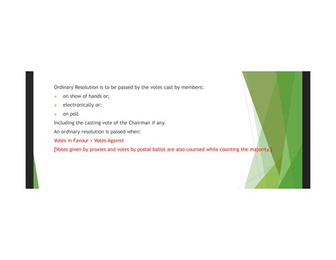 Resolutions - Company Law - Studocu