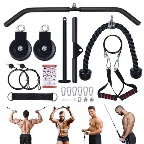 Buy 4 in 1 Upgraded Fitness LAT and Lift Pulley System Gym Cable ...