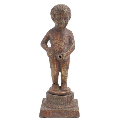 Brass Cherub Boy Standing peeing Statue