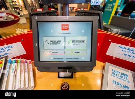 The Argos computer terminal in the local store, shop, ordering goods ...