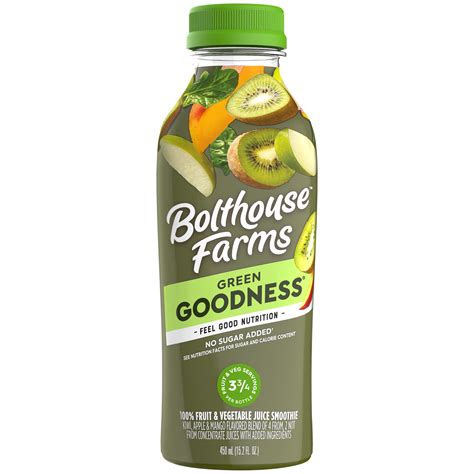 Bolthouse Farms Fruit Juice Smoothie, Green Goodness, 15.2 fl. oz ...