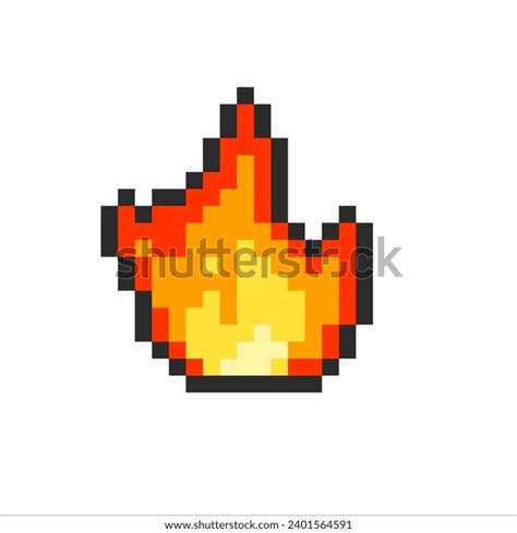 Fire Pixel Art Icon 8-bit Sprite Stock Vector (Royalty Free) 2401564591 ...