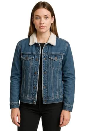 Buy PRIDE SALES Women’s Denim Sherpa Jacket – Winter Warm Fleece Lined ...
