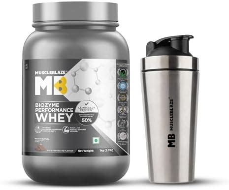 MuscleBlaze Biozyme Performance Whey Protein Powder, Rich Chocolate (1 ...