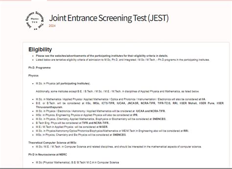JEST 2025 Eligibility Criteria - Check Age Limit, Marks Required, No of ...