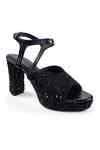 Buy Black Sequins, Beads Tie Platform Heels by Anaar Online at Aza ...