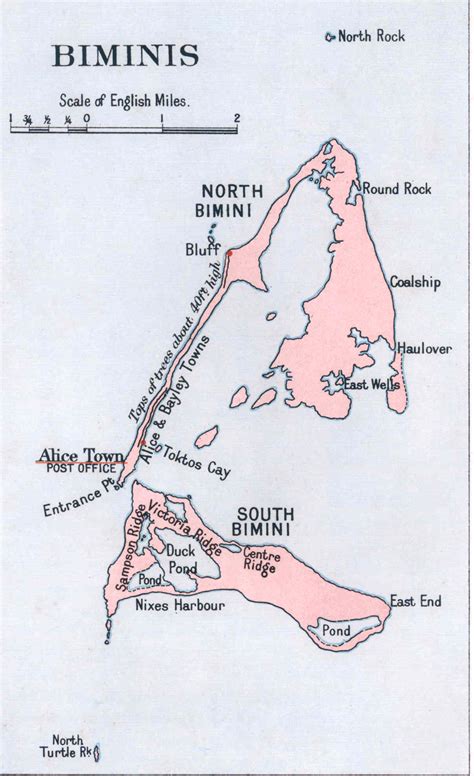 Marinas Bimini Island Map