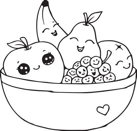 Cute Fruit Coloring Pages