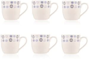 UPC Pack of 6 Bone China Festival Series Set of 6 Coffee Mugs New ...