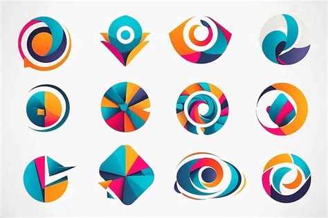 Abstract logos collection geometric abstract logos icon design ...
