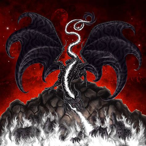 Black And Red Dragons Wallpaper