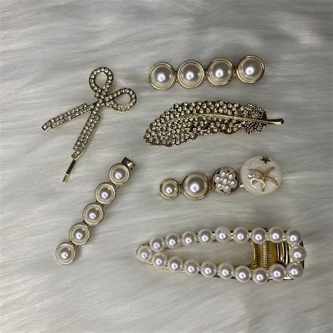 Gold Rhinestone & Pearl Hair Clip Set | All Things Hair By Sade