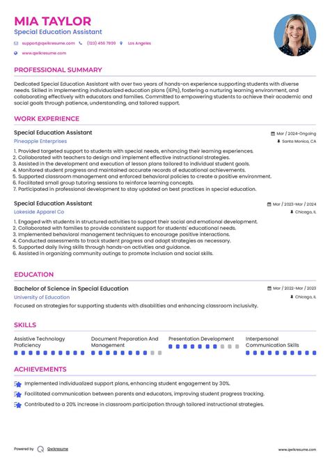 10+ Special Education Assistant Resume Samples & Templates for 2025