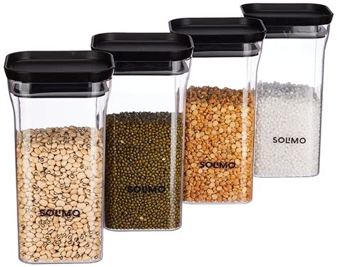 Buy Amazon Brand - Solimo Plastic Storage Jar and Container Set I Air ...