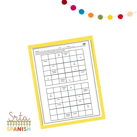 Present Tense Ser Spanish Verb Practice Worksheets - Srta Spanish