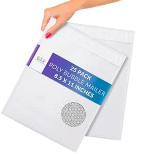 25 Pack Poly Bubble Mailers 8.5 x 11 Airjackets Padded envelopes 8 1/2 ...