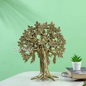CraftVatika Kalpavriksha Tree of Life Decorative Brass Showpiece Table ...