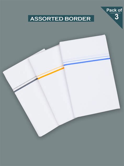 Men Cotton Blend Single Layer White Dhoti with Assorted Border Zippy ...