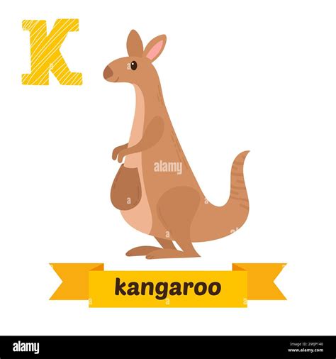 Kangaroo. K letter. Cute children animal alphabet in vector. Funny ...