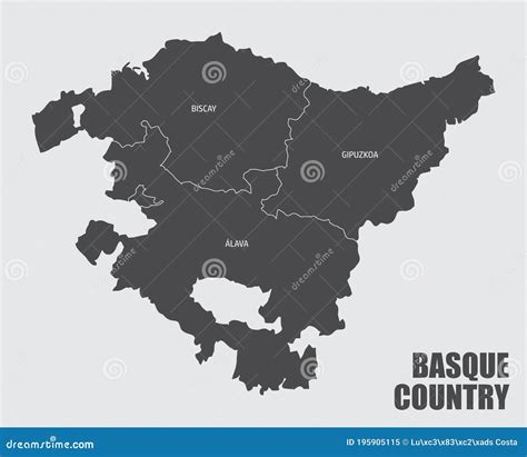 Basque Country region map stock illustration. Illustration of cease - 195905115