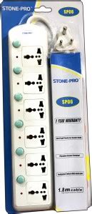STONE-PRO 6 Socket 1.8 Meter 10 Amp 250V~ 2500W MAX, Adaptable to ...