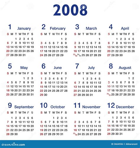 2008 Calendar Stock Image | CartoonDealer.com #4919737