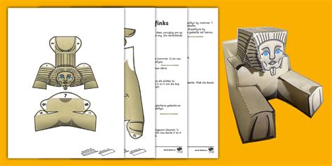 Antieke Egipte: 3D Papier-Kuns Sfinks (teacher made)