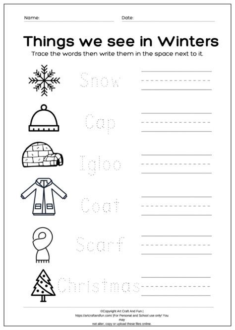 Winter Activities Worksheet 的图像结果