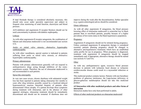 Olmesartan Tablets Taj Pharma SmPC | PDF