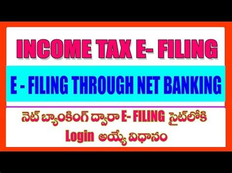 E Filling through Net Banking process video in Telugu