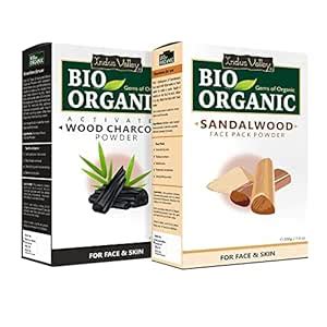 INDUS VALLEY Organic Activated Charcoal Powder & Sandalwood Face Mask ...