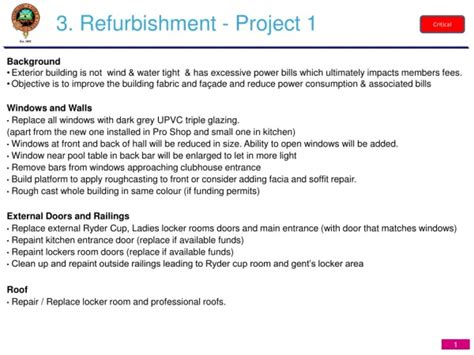 Image result for MS Project Refurbishment Example