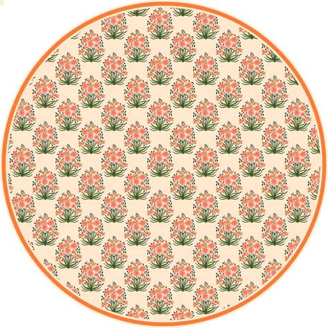 A pretty peachy-floral table cover. – EFS