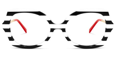 Sugarplum Geometric Black-White Glasses | Zeelool Glasses